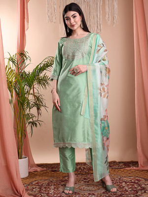 SILVER RABBIT Women Kurti Pant Dupatta Set