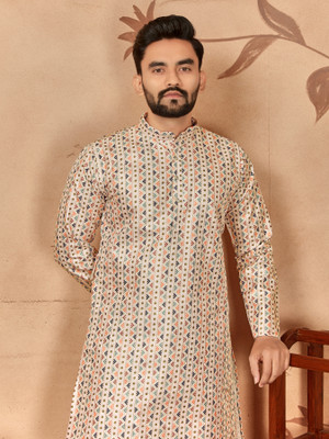 CELLUX Men Printed Straight Kurta(Multicolor)
