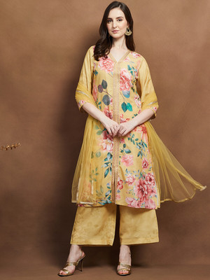 Melange by Lifestyle Women Kurta Palazzo Dupatta Set