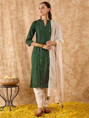 Indo Era Women Kurta Pant Dupatta Set