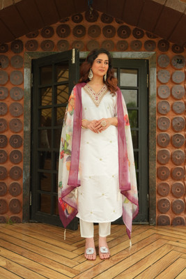 DERIFA Women Kurti Pant Dupatta Set