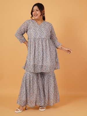 ANGOORI FASHION Women Ethnic Top Sharara Set