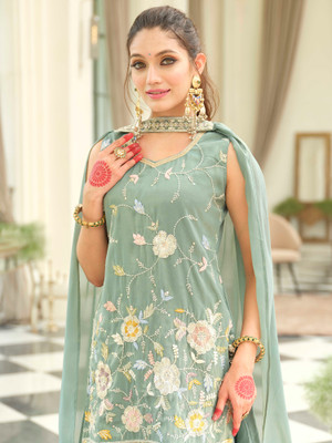 Indo Era Women Kurta Palazzo Dupatta Set