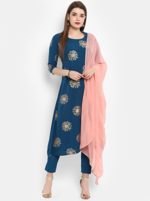 Janasya Women Kurta Pant Dupatta Set