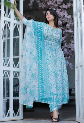 VASTRA SHRI FASHIONS Embroidered, Printed Kurta, Trouser/Pant & Dupatta Set