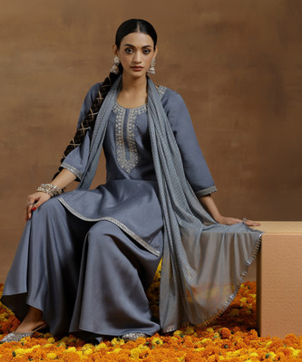 LIBAS Women Kurta Palazzo Dupatta Set