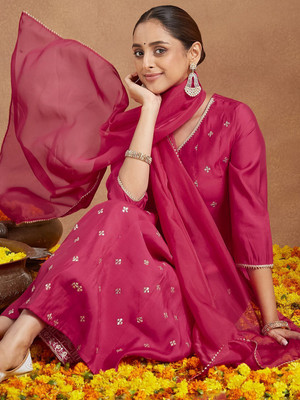 Janasya Women Kurti Pant Dupatta Set