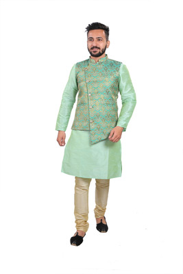 HouseOfCommon Men Kurta Pyjama Ethnic Jacket Set