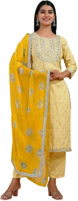 Parasvnath Gems Women Kurta Pant Dupatta Set