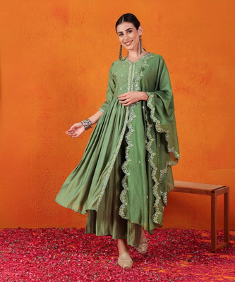 Tasrika Women Kurti Palazzo Dupatta Set