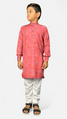gargian master cut Boys Casual Kurta and Pyjama Set(Red Pack of 1)