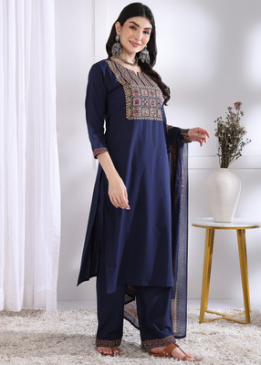 VBUYZ Women Kurta Palazzo Dupatta Set