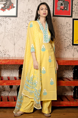 Anni Designer Printed Kurta, Palazzo & Dupatta Set