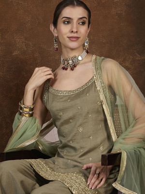 AVANSHEE Women Kurta Palazzo Dupatta Set