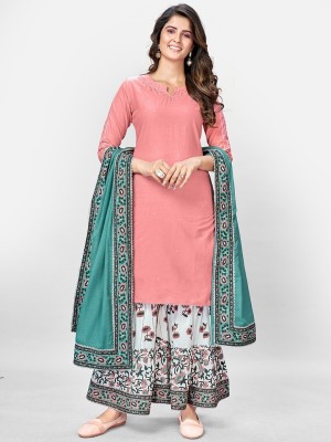 VBUYZ Women Kurta Sharara Dupatta Set