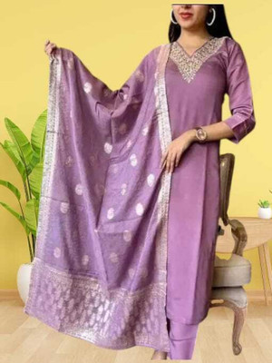 HouseOfCommon Women Kurta Churidar Dupatta Set