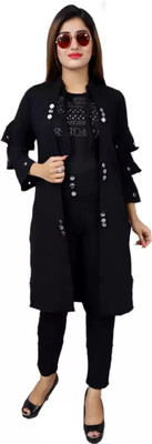4All Women Ethnic Top Pant Ethnic Jacket Set