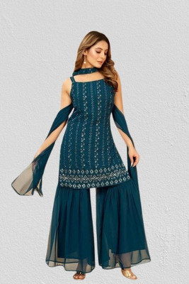 GREENERA Creation Women Kurta Sharara Dupatta Set