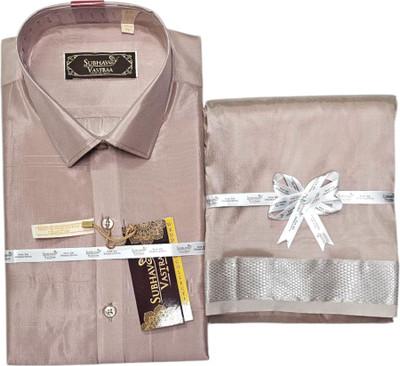 SUBHAVVASTRAA Men Shirt Dhoti Set