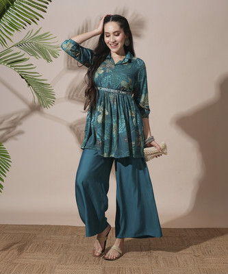 Globus Women Ethnic Top Palazzo Set