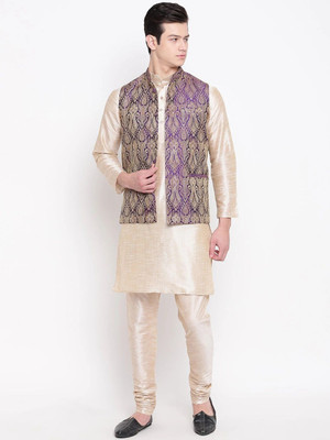MAG Men Kurta Churidar Ethnic Jacket Set