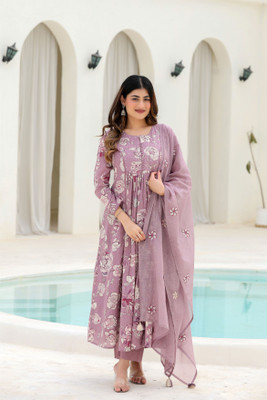 WOOMN Women Kurta Pant Attached Dupatta Set