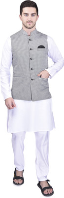 PRINTCULTR Men Kurta Pyjama Ethnic Jacket Set