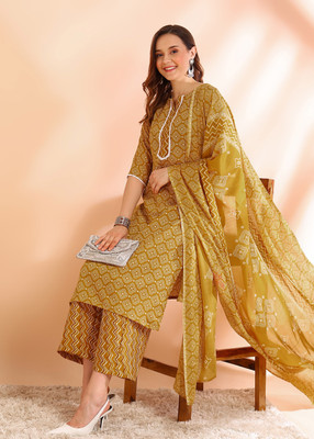 HIVA TRENDZ Women Kurti Palazzo Dupatta Set