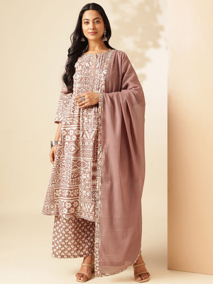 VBUYZ Women Kurta Palazzo Dupatta Set