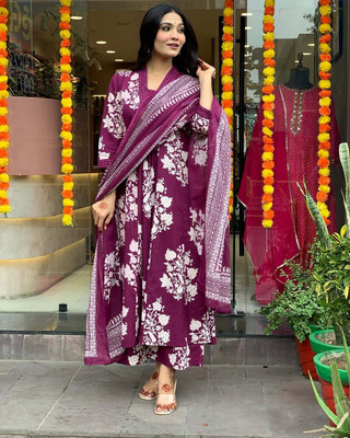 KULDEVYANI Printed Kurta, Trouser/Pant & Dupatta Set
