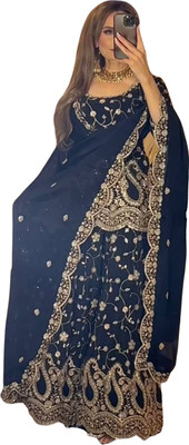 ICEQUBEFAB Women Ethnic Top Palazzo Dupatta Set
