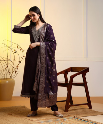 New Ethnic 4 You Women Kurti Pant Dupatta Set