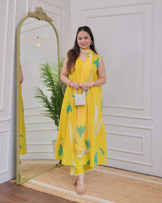 Harsh Enterprises Printed Kurta, Trouser/Pant & Dupatta Set