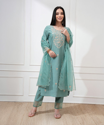 Vishudh Women Kurta Pant Attached Dupatta Set