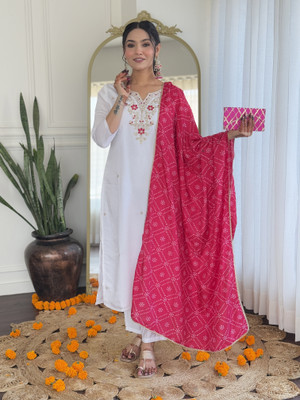 kiwastudio Embroidered Kurta, Trouser/Pant & Dupatta Set