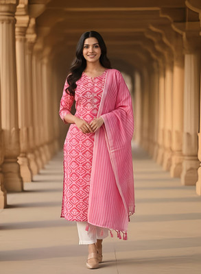 HRM Fashion Women Kurti Pant Dupatta Set