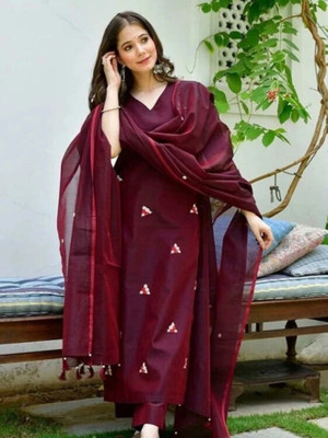 DD's creation Women Ethnic Top Pant Attached Dupatta Set