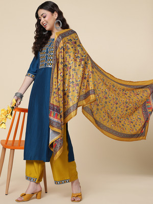 shiv textiles Embroidered Kurta, Trouser/Pant & Dupatta Set