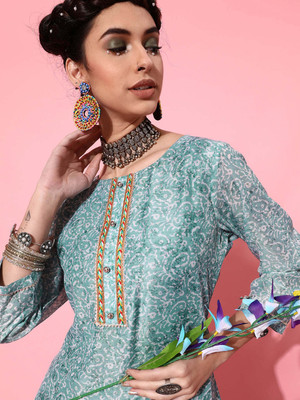 INDO STREET Women Kurta Pant Set