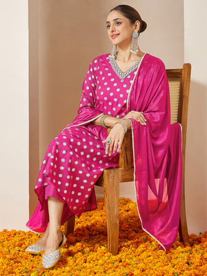 Janasya Women Kurti Pant Dupatta Set