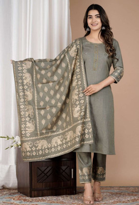BLEVY Women Kurta Pant Dupatta Set