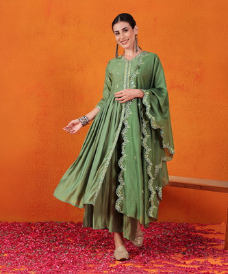 ARIYA PRINTS Women Kurti Palazzo Dupatta Set