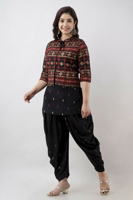 SHEESHAM Women Kurta Dhoti Pant Ethnic Jacket Set