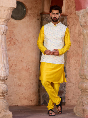 HOUSE OF DEYANN Men Kurta Churidar Ethnic Jacket Set