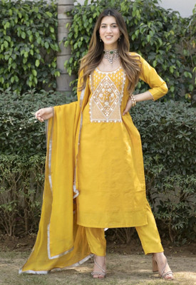 Trijal Fab Women Kurta Pant Dupatta Set