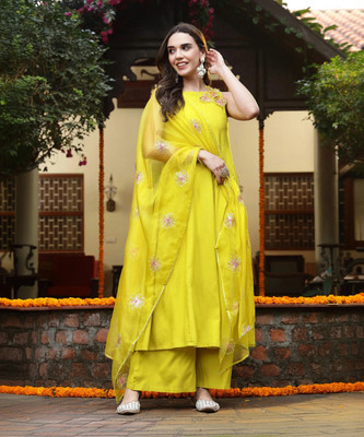 Stylum Women Kurta Palazzo Dupatta Set
