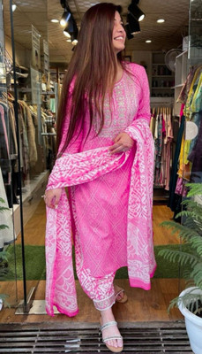 TRAHIMAM Women Kurti Pant Dupatta Set