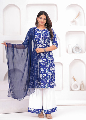 Suyasam Creation Women Kurta Sharara Dupatta Set