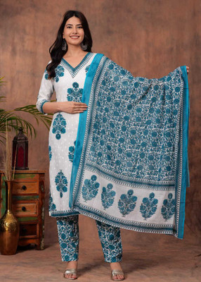 PARU CREATION Women Kurti Palazzo Dupatta Set