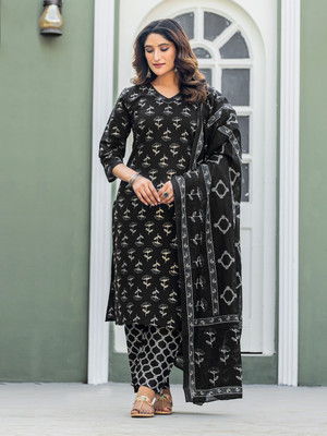 TextileCloth Printed Kurta, Trouser/Pant & Dupatta Set